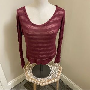 Sheer striped long sleeve shirt